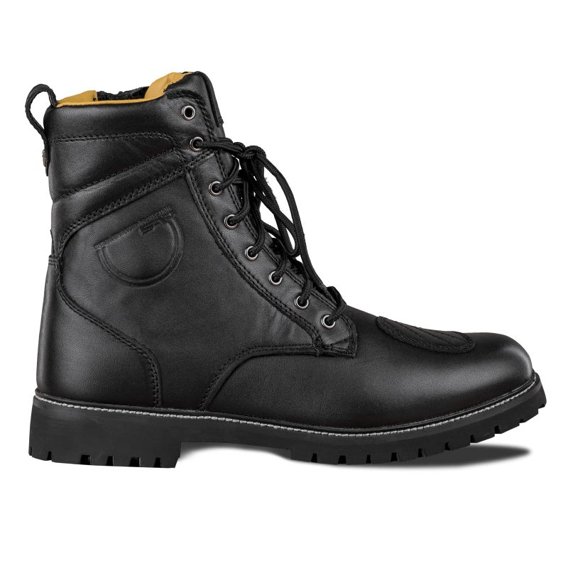 SHIMA THOMSON Motorbike Boots for Men Reinforced Leather Mens Biker Boots with Side Zipper Ankle Support Anti-Slip Sole Gear Shift Handle (Black, 10) - Image 2